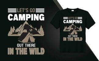 camping T-shirt conception gratuit vecteur