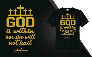 Dieu ou Jésus Foi typographique graphique millésimes T-shirt conception gratuit vecteur