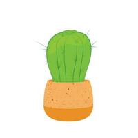 épineux cactus dans une céramique pot. une désert fleur. une plantes d'intérieur. vecteur Stock illustration. isolé sur une blanc Contexte.