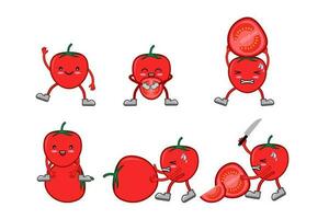 mignonne tomate expression illustration vecteur