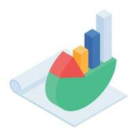 un isométrique icône de croissance une analyse vecteur