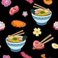 sans couture Contexte de Japonais ramen nourriture illustration vecteur