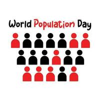 gens Icônes et monde population journée bannière et modèle conception 11 juillet et population bannière vecteur