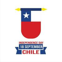 Chili indépendance journée 18 septembre bannière conception et drapeau conception vecteur