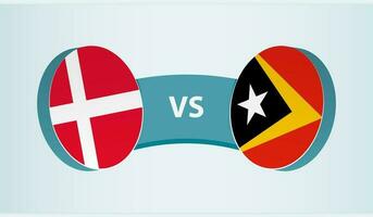 Danemark contre est Timor, équipe des sports compétition concept. vecteur