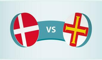 Danemark contre Guernesey, équipe des sports compétition concept. vecteur