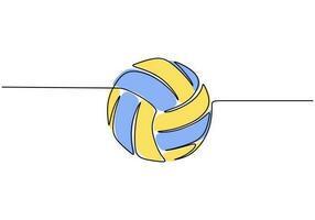 volley-ball un ligne dessin continu main tiré sport thème objet vecteur
