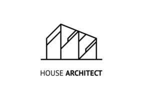 architecte logo icône, ligne dessin minimaliste vecteur illustration