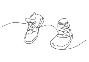 basketball des chaussures un ligne dessin continu main tiré sport thème vecteur