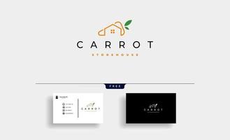 Maison de carotte logo design icône vecteur illustration