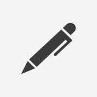 stylo, crayon, dessiner, outil icône vecteur symbole