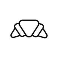 icône de style de ligne de pâtisserie croissant vecteur