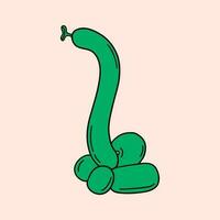 vert dessin animé ballon serpent vecteur