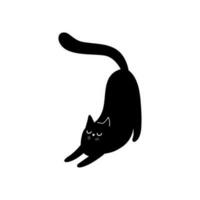 élongation noir chat illustration vecteur