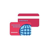 icône de style plat argent carte de crédit vecteur