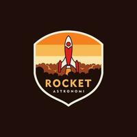 fusée badge logo vecteur