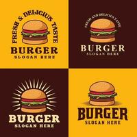 Burger logo ancien collection vecteur