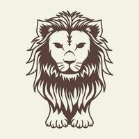 logo vintage de lion vecteur