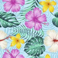 motif floral sans couture avec des feuilles. fond tropical vecteur