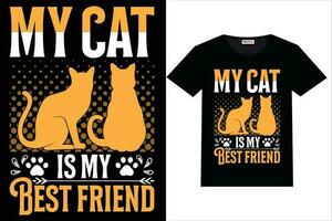 chat T-shirt conception mon chat est mon meilleur ami T-shirt vecteur