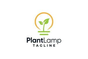 plante lampe minimaliste élégant Facile logo conception vecteur