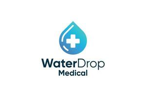médical laissez tomber l'eau élégant logo conception vecteur
