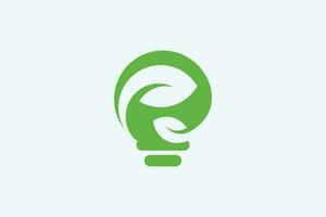vert lampe lumière énergie la nature logo vecteur