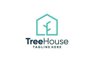 maison avec feuille arbre logo conception vecteur illustration