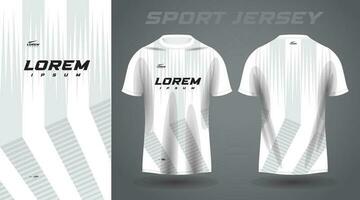 conception de maillot de sport chemise blanche et grise vecteur