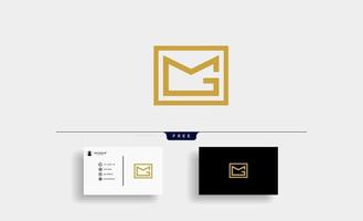 Lettre mg gm message logo design vector illustration