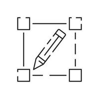 artiste ligne icône vecteur. numérique artiste et numérique art outils signe. isolé contour symbole noir illustration. vecteur