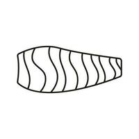 mer nourriture ligne icône. poisson restaurant et blanc Viande. Frais Saumon poisson icône dans mince ligne style. vecteur