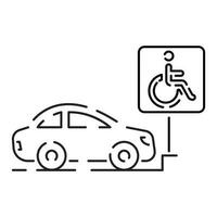ligne icône parking symbole vecteur pour voiture, transport, un service et véhicule ou circulation.