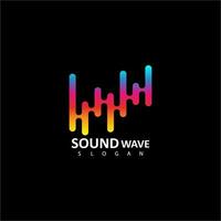 du son vague logo. l'audio coloré vague logo modèle vecteur