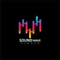 du son vague logo. l'audio coloré vague logo modèle vecteur