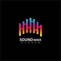 du son vague logo. l'audio coloré vague logo modèle vecteur