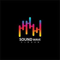 du son vague logo. l'audio coloré vague logo modèle vecteur