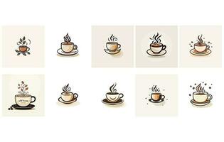 café tasse vecteur logo conception, haut de gamme café magasin logo. café agresser icône, café illustration icône
