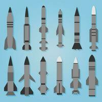 dessin animé coloré espace missile ensemble fusée coquille. vecteur