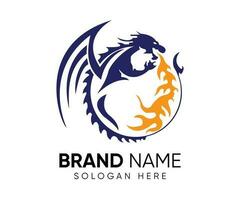 dragon flamber logo conception vecteur logo modèle