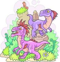 préhistorique dinosaure vélociraptor, illustration conception vecteur