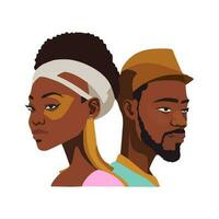 illustration de africain américain Jeune couple vecteur illustration