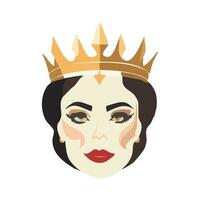 portrait de reine portant couronne vecteur illustration