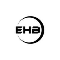 création de logo de lettre ehb en illustration. logo vectoriel, dessins de calligraphie pour logo, affiche, invitation, etc. vecteur