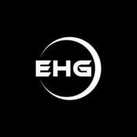 création de logo de lettre ehg en illustration. logo vectoriel, dessins de calligraphie pour logo, affiche, invitation, etc. vecteur