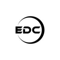 création de logo de lettre edc en illustration. logo vectoriel, dessins de calligraphie pour logo, affiche, invitation, etc. vecteur