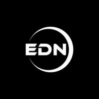 création de logo de lettre edn en illustration. logo vectoriel, dessins de calligraphie pour logo, affiche, invitation, etc. vecteur
