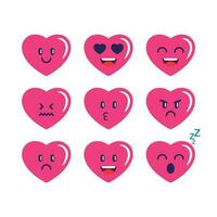cœur emojis conception graphique collection vecteur