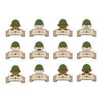 bannières soldats personnage conception collection vecteur