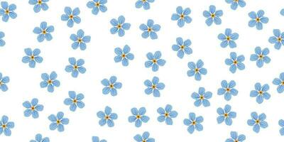 sans couture modèle de peu bleu fleurs sur une blanc Contexte idéal pour Vêtements impressions et Douane fond d'écran vecteur